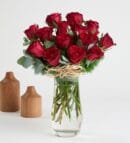 15 Red Roses in Vase