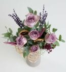 Lilac Roses in a Beige Vase