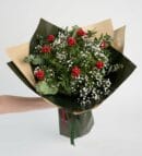 Green Coffee Double-Sided Bouquet with Holly Flowers