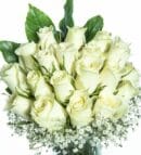 20 White Roses in a Vase