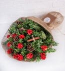 Jute Bouquet with Holly Christmas Flower