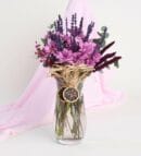 Pink Daisy Bouquet in Glass Vase