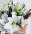 16-Piece White Lily Arrangement in Pink and White Bouquet