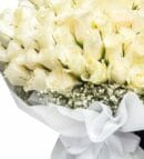 100 White Roses Bouquet