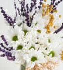 White Daisy Bouquet in Glass Vase