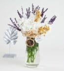 White Daisy Bouquet in Glass Vase