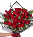 35 Red Rose Bouquet in Black Wrapping