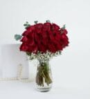 25 Red Roses in Vase