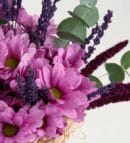 Pink Daisy Bouquet in Glass Vase