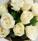 11-Piece White Rose Bouquet