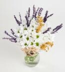 White Daisy Bouquet in Glass Vase